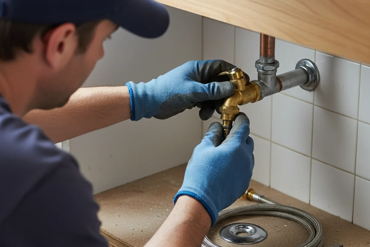 Shutoff valve and fitting work during Burst Pipe Repair in Cheyenne